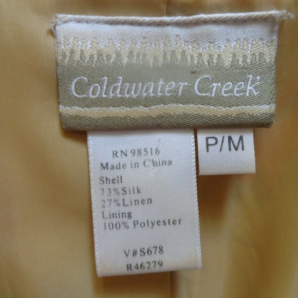 COLDWATER CREEK Silk Linen Blend blazer jacket PM - Picture 4 of 4